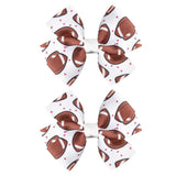 Football Cheer Bows for Women Hair Bow Clips for Girls Bowknot Hair Barrettes for Kids Football Hair Clip for Teens Football Mom Bow Hair Accessories for Teenagers Football Hair Bows 2Pcs