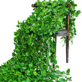 Aeojoor Epipremnum Aureum Leaves Green Vines Fake Plant Vine Leaves Hanging Fake Vine Leaves Home Kitchen Garden Office Wedding Wall Decor (Pack of 12 86 Inch Fake Plants)