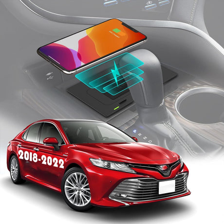 CarQiWireless Wireless Charger for Toyota Camry Accessories 2018 2019 2020 2021 2022 2023 2024 Wireless Phone Charging Pad Tray for Camry XSE SE TRD LE XLE Hybrid Nightshade Car Interior Body Parts