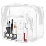 AURUZA 2 Pack Clear Toiletry Bag Clear Makeup Travel Pouch with ZipperTSA Approved Organizer Carry on Cosmetic for Airport Airline Compliant