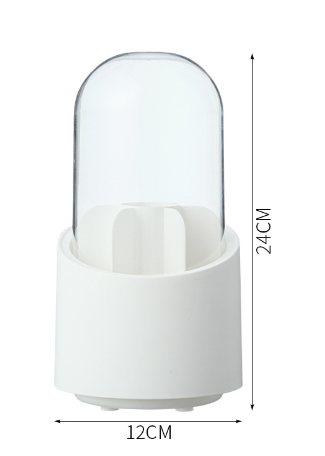 Rotating Makeup Brush Holder with Dust-Proof Cover