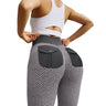 Honeycomb Yoga Pants with Butt Pocket and High Waist