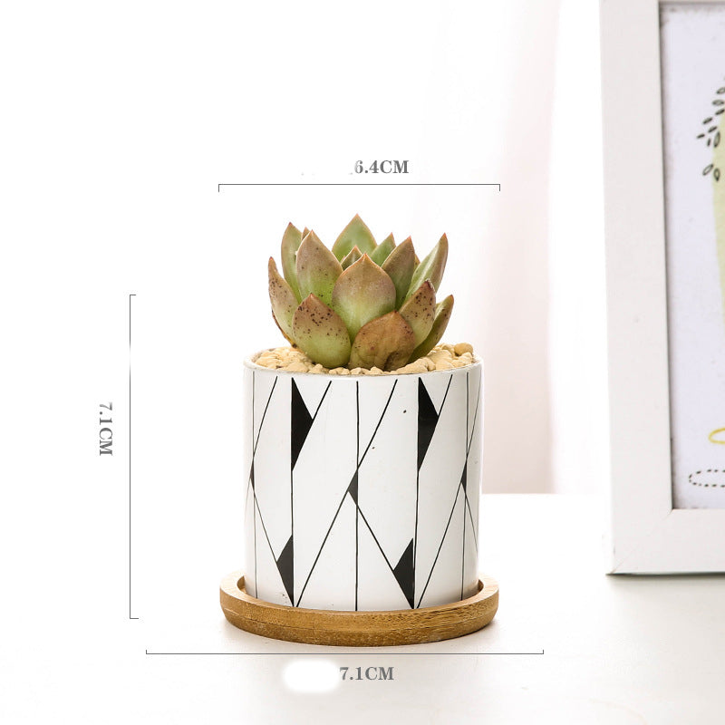 Geometric Ceramic Succulent Planter - Nordic Style
