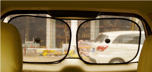 Car Sunshade with Black Mesh and Suction Cups
