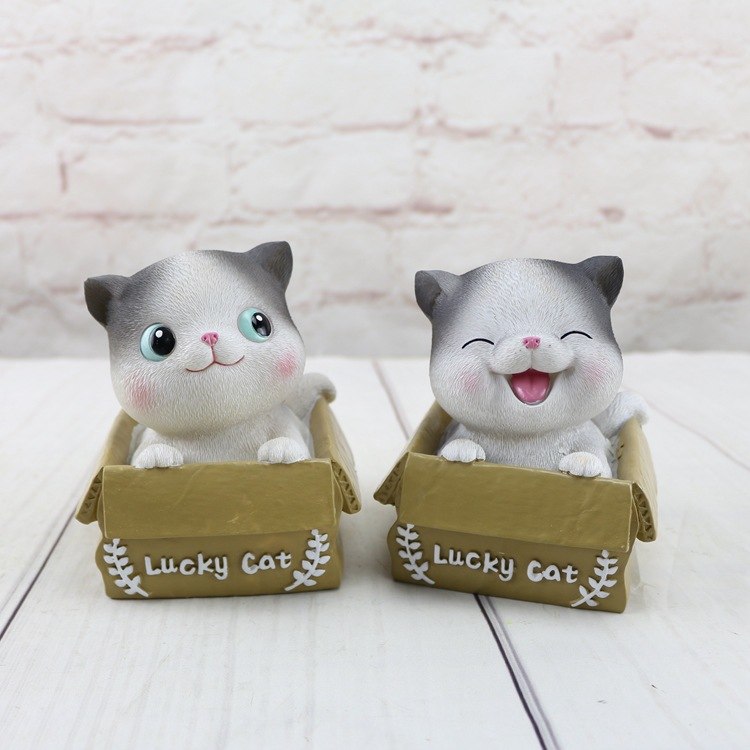 Cute Cat Resin Piggy Bank for Kids' Home Decor