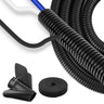1/2 inch Split Wire Loom Tubing 10 ft Cord Protector Wires Covers Flexible Polyethylene Split Loom for Automotive Home Office and Industrial Applications with Easy Installation Tool Black