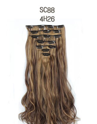 Colored High-Temperature Synthetic Hair Clip-In Extensions