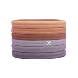 Gimme Beauty - Long & Curly Fit Hair Ties - Neutral - Damage Free Hair Ties - Seamless Microfiber Elastics - Long & Curly Hair Accessories - No Snagging Dents or Breakage (6 Count)