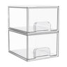 Vtopmart 2 Stück Schubladen Organizer Transparent Badezimmer Organizer mit 16 rutschfeste Matte Schminktisch Organizer für Badezimmer Schminktisch Unter Waschbecken