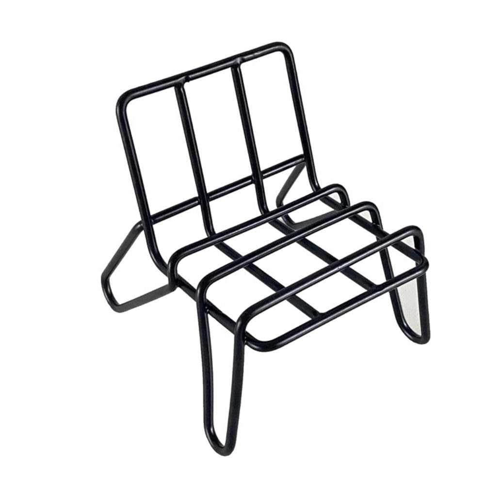 zaoalife 1PCS Mini Chair Shape Phone Mobile Phone HolderVertical Chair Shape Phone Holder Metal Wire Display Stand(Style A)