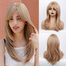 Gradient Golden Long Straight Hair with Bangs