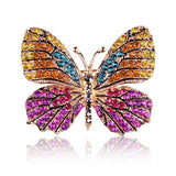 Colorful Rhinestone Alloy Butterfly Brooch Accessory