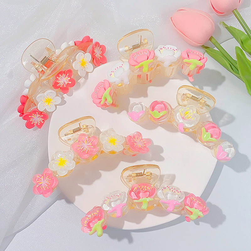 Large Transparent Tulip Flower Hair Clip