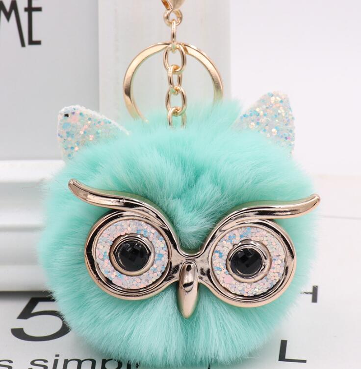 Grit Cat Owl Plush Keychain for Car Accessories