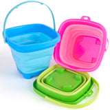 Shindel 3PCS Collapsible Beach Bucket Set Colorful Sand Bucket Multi Purpose for Beach Summer Activities Camping Gear Beach Essentials Collapsible Sand Toys for Beach Travel