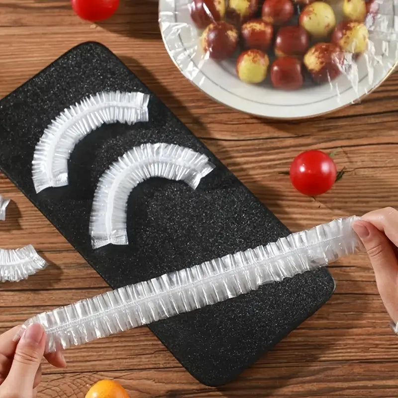 Disposable Plastic Food Storage Covers - 50/100pcs Set