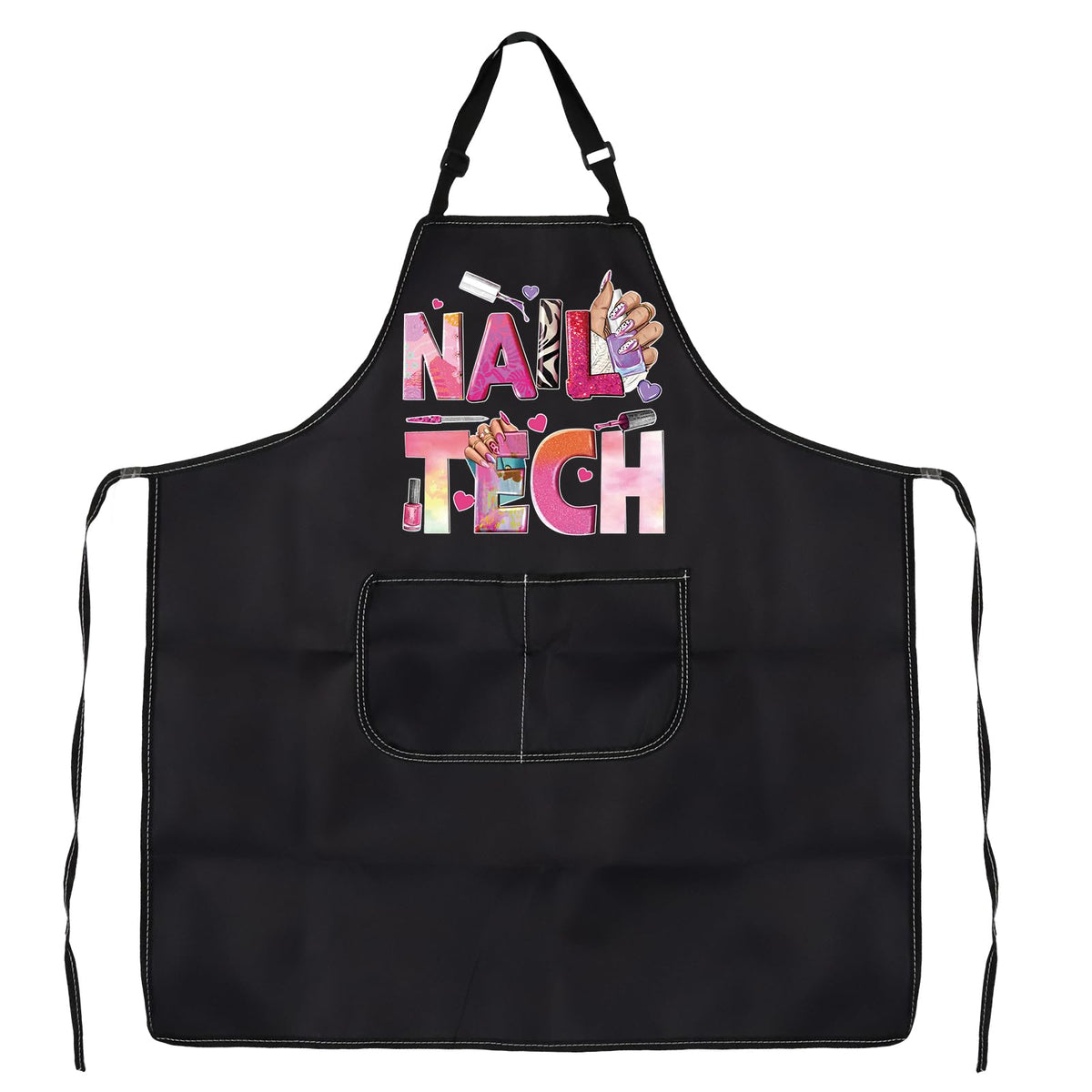 PXTIDY Nail Tech Apron With Pockets Nail Salon Gift Nail Tech Supplies Waterproof Apron Adjustable Nail Technician Apron (NAIL TECH 2)