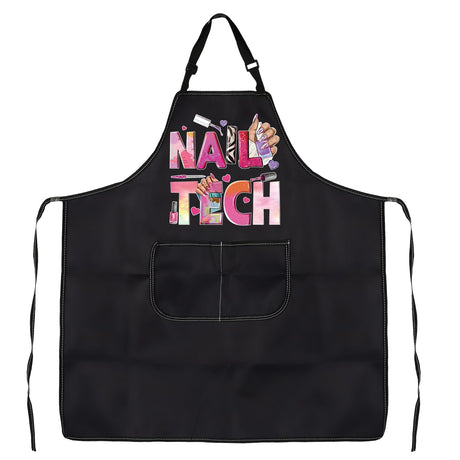 PXTIDY Nail Tech Apron With Pockets Nail Salon Gift Nail Tech Supplies Waterproof Apron Adjustable Nail Technician Apron (NAIL TECH 2)