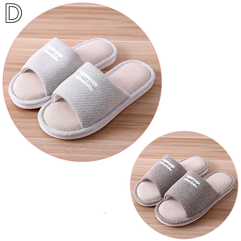 Cotton and Linen Indoor Home Slippers