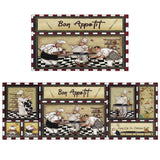 Ideasonna Fat Chef Kitchen Rugs and Mats Chef Mats for Kitchen Floor Washable Non-Slip Kitchen Mats for Floor 2 Piece Funny Fat Chef Kitchen Decor and Accessories