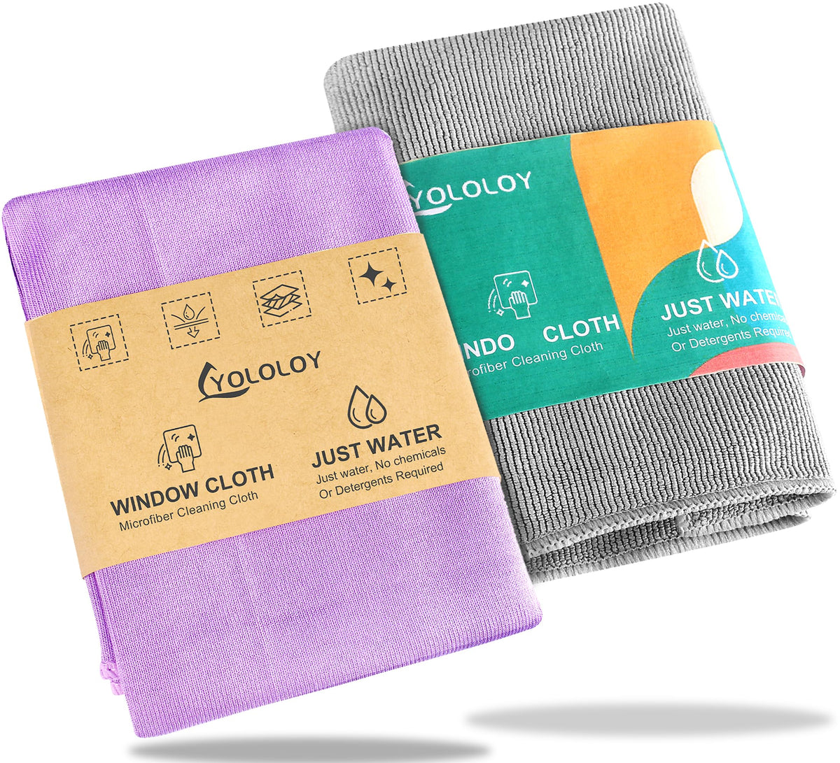 Window Cleaning Cloth(Purple) & Enviro Cloth (Grey) Basic Package Cleaning Cloth. for Cleaning Home Window car Restaurant Clean and Leave no Traces. Only Water is Needed to Complete The Cleaning