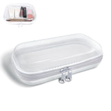 SXS LACONIC Clear Hard Shell Zipper CaseClear Zipper CaseTransparent Double Zippers Hard PouchPortable Travel Organizer Bin for Toy Storage