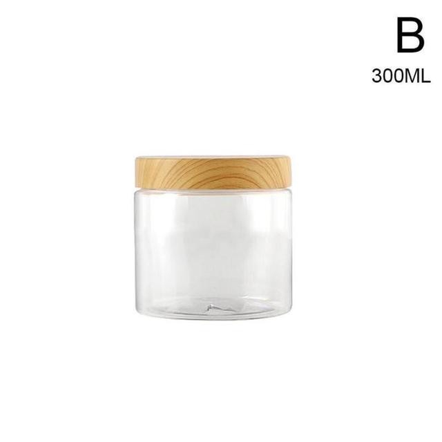 Wood Grain Transparent Storage Jar for Spices & Cereals