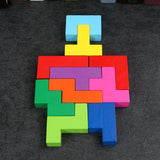 Wooden Tetris Puzzle Building Blocks for Kids 3-8 Years