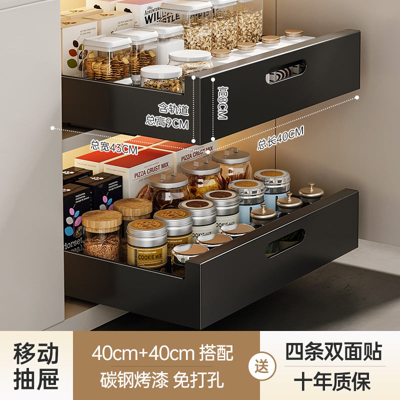 Pull-Out Storage Rack for Kitchen Drawer Organizer