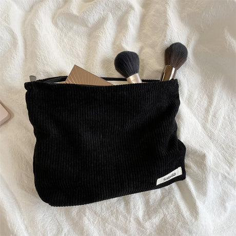 Corduroy Travel Cosmetic Bag - Large Capacity Organizer