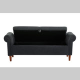 Grey Teddy Velvet Multifunctional Storage Rectangular Sofa Stool