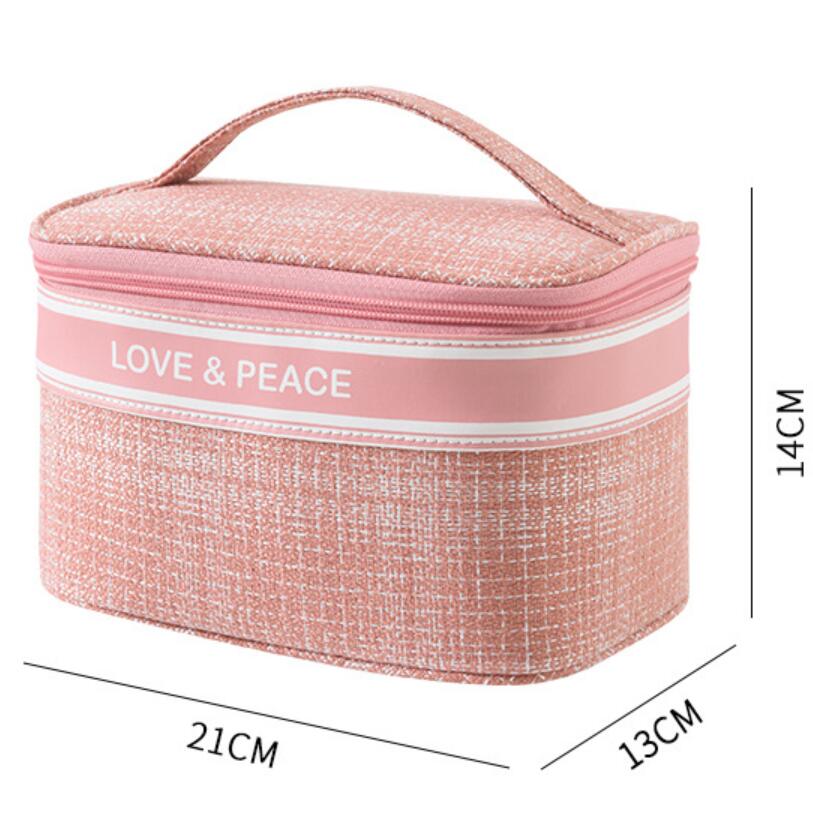 Plaid Letter Graphic Makeup Bag - Portable Organizer