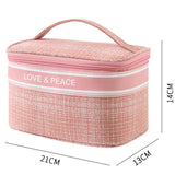 Plaid Letter Graphic Makeup Bag - Portable Organizer