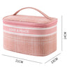 Plaid Letter Graphic Makeup Bag - Portable Organizer