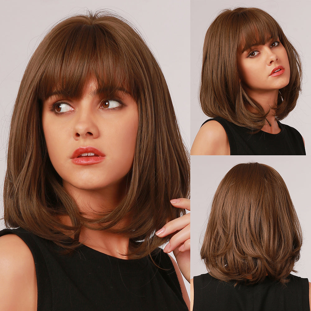 Air Bangs Straight Hair Wig for Women