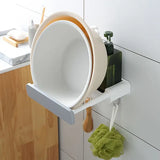 Retractable Wall-Mounted Bathroom Organizer with Hooks