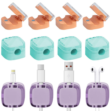 12 Pack Magnetic Cord Organizer deskt Cable OrganizerSafe and Convenient Magnetic Cord Holder Smooth Adjustable Charging Cable OrganizerCable Managementfor Bedside Table Kitchen car Office.