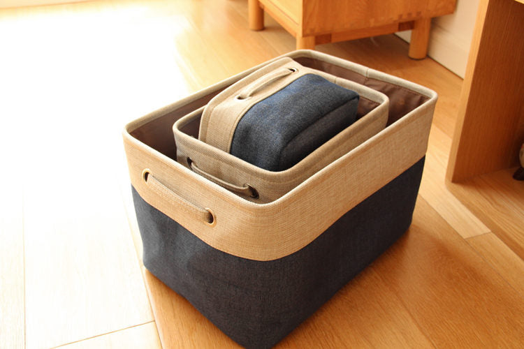 Cotton Linen Desktop Storage Basket for Organizing