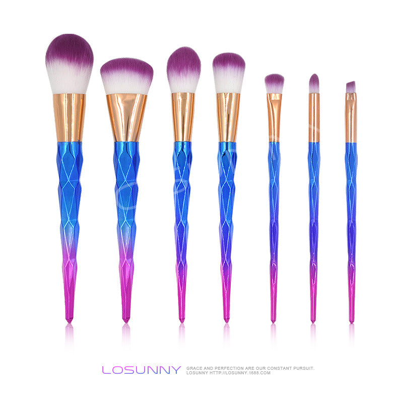 Colorful 7-Piece Makeup Set with Foundation Brush