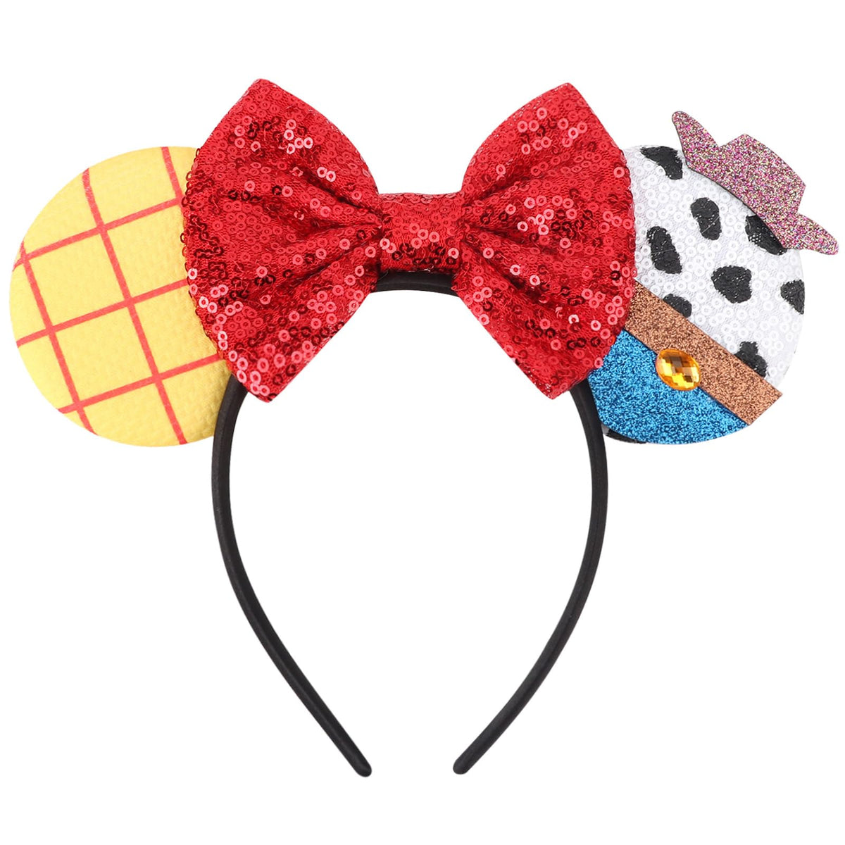 AQOKKA 1 Pcs Mouse Ears Headbands with Bow for Birthday Party Hair Hoop Party Decoration Cosplay Costume Hair Accessories for Women & Girls
