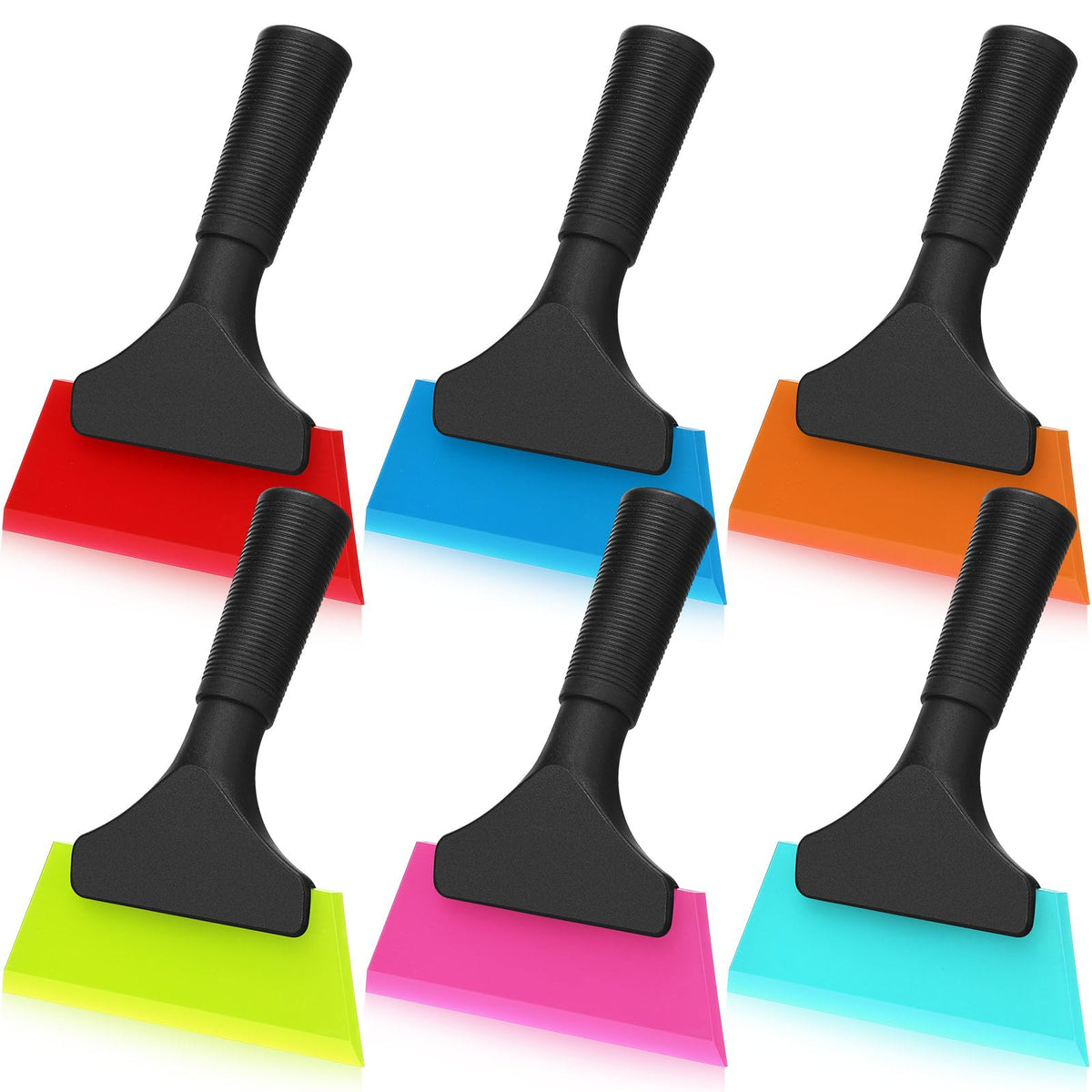 Datanly 6 Pcs Small Squeegee 5 Inch Window Tint Squeegee Silicone Squeegee Window Cleaning with Non Slip Handle Wiper Window Tinting Tools for Car Glass Mirror Shower Bathroom Auto Windows