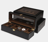 Black Matte 6-Slot Spray Paint Wooden Watch Box