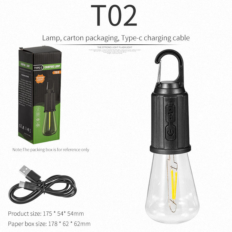 Portable Camping Light with Hook Design and Power Source