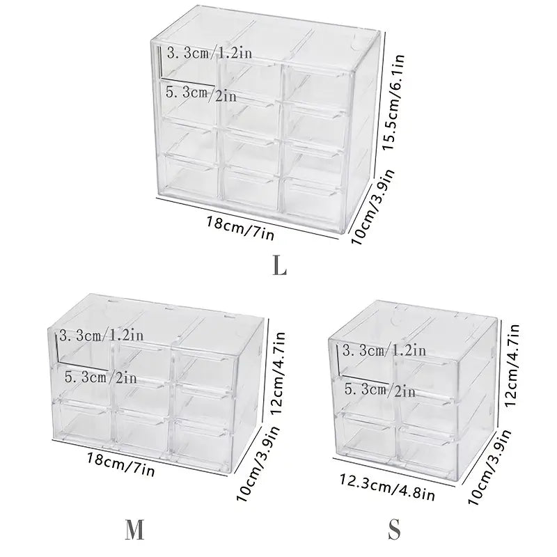 Transparent Desktop Drawer Organizer for Stationery & Jewelry