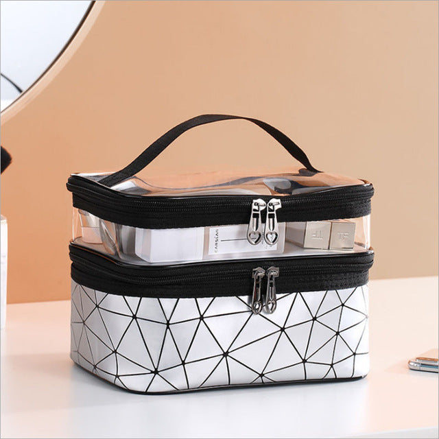 Transparent Travel Makeup Organizer with Large Capacity