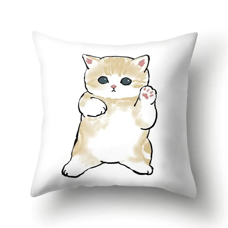 Funny Cat Pillowcases (17.32x17.32in) for Home Decor