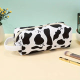 Smiley Face Cow Print Makeup and Pencil Case Organizer