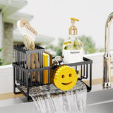 Sponge Holder for Kitchen SinkSmiley Face Kitchen Sink Caddy with Removable Brush HolderSelf-Draining Kitchen Sink Organizer for SpongeSoapDish BrushScrubberKitchen Essentials and Gadgets