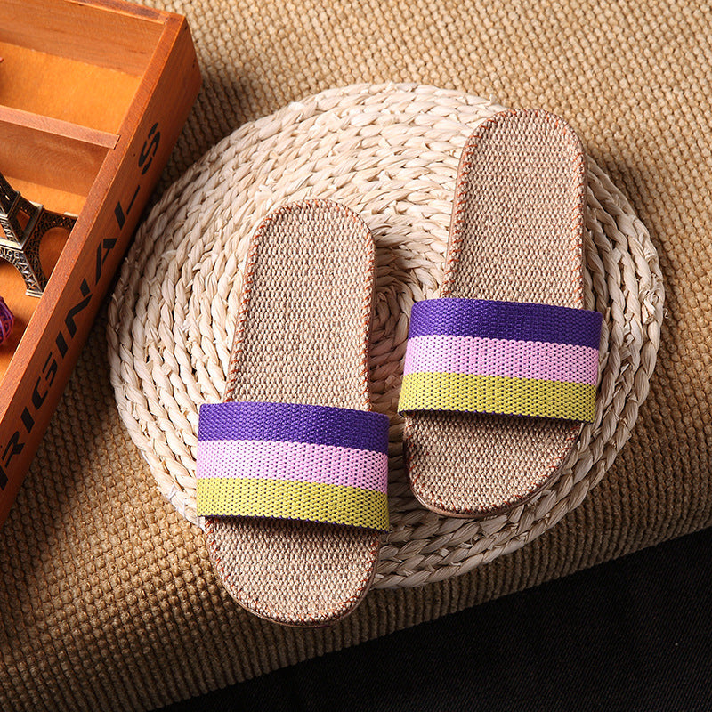 Linen Slippers for Couples - Summer Home Footwear