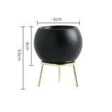 Nordic Iron Succulent Planter Set with Ceramic Pots